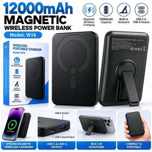 12000mah magnetic wireless - magnetic,